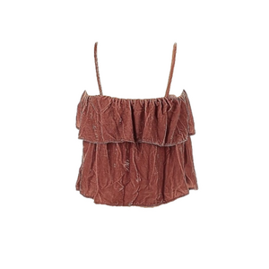 Madewell Velvet Layered Dusty Mauve Top Size Medium